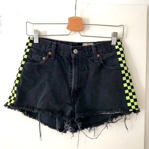 Checkered detail high rise shorts​
